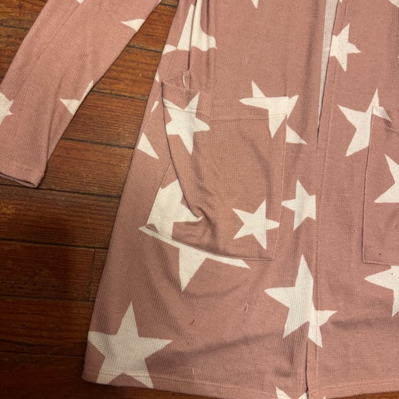 Pink Star Patterned Cardigan - Picture 2 of 4